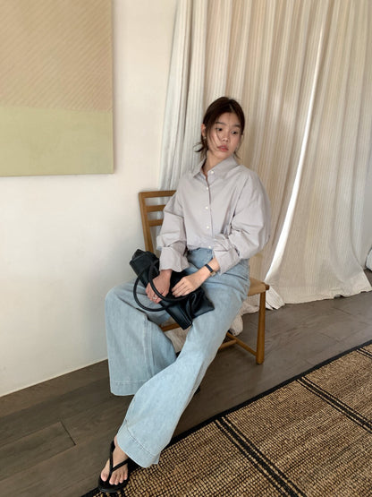// oversize慵懶風春夏色系恤衫