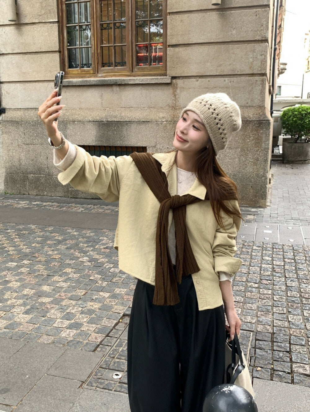 // 連披肩燈芯絨中短款SH