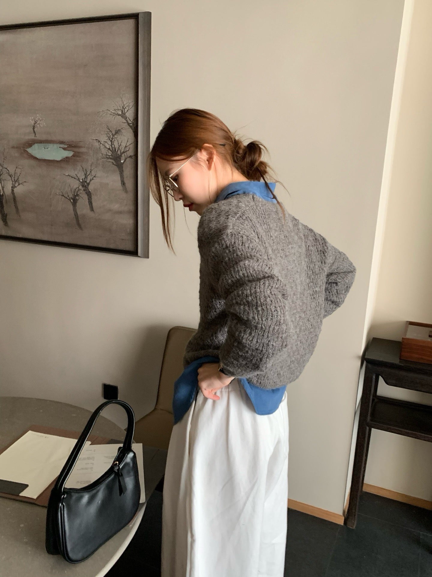 // 復古肌理感鏤空12%wool CD