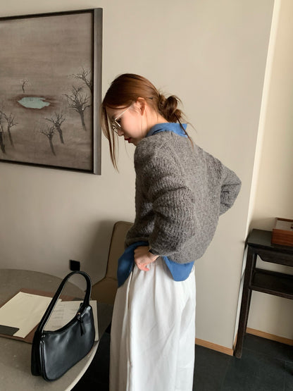 // 復古肌理感鏤空12%wool CD