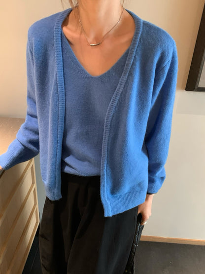 (部分現貨) // 超soft 5%羊毛背心+外套兩件套