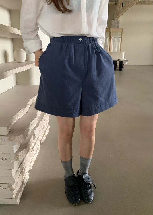 // lyocell親膚壓褶腳短褲