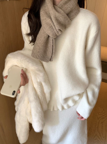 // 木耳邊衣擺NT+直筒裙套裝