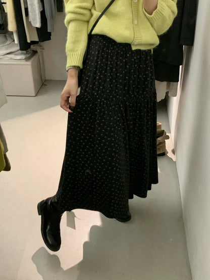 // 絨感小碎花蛋糕中裙