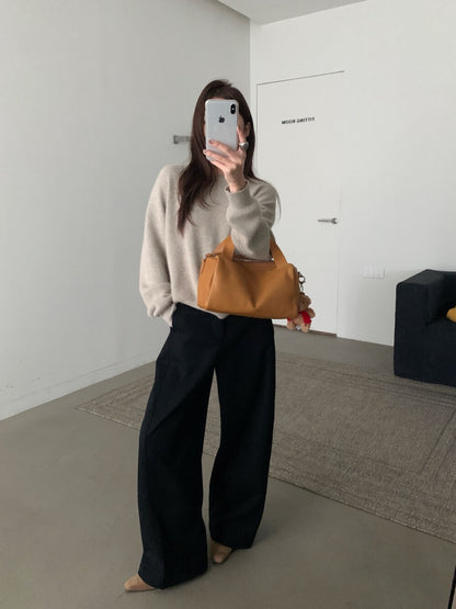 // 今季必入質感加絨彎刀褲(連腰帶)