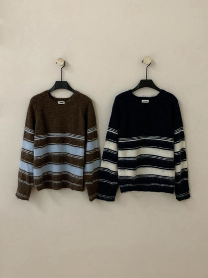 // 軟糯慵懶撞色粗間毛衣