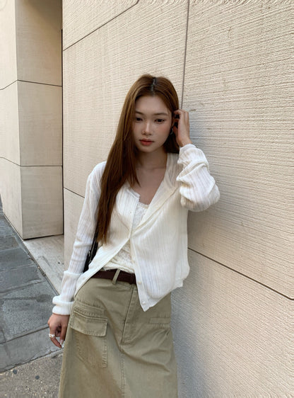 C03 / wool blend直間紋圓領CD