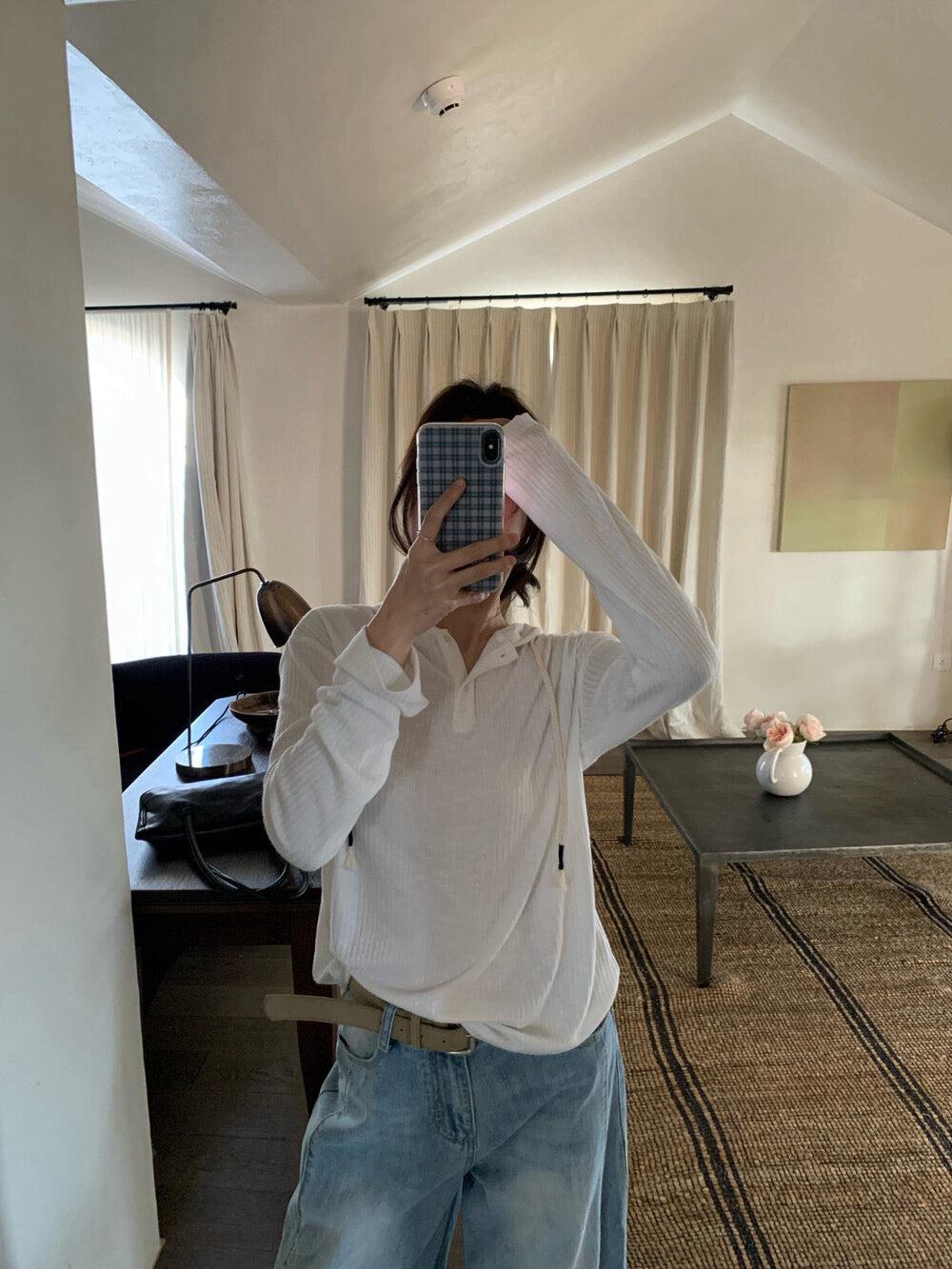 🕊️ 抽繩連帽親膚TEE