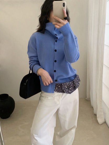 // 100%wool大翻領可立領開胸CD