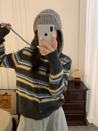 // 30%wool復古拼間圓領CD