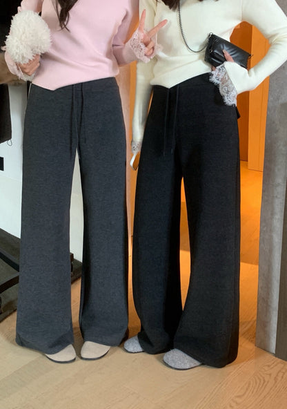 // 懶人神褲～超舒服羊絨微喇叭褲