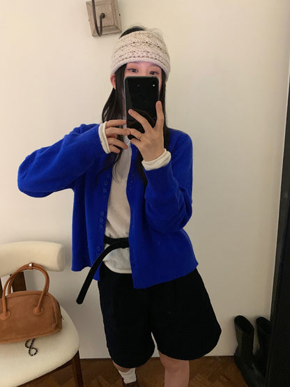 // 設計感特別鈕扣設計100%wool靚色CD