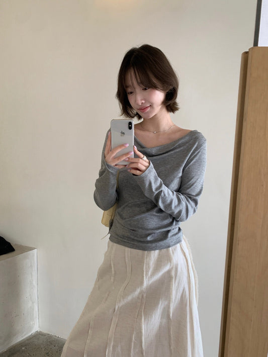 🧈 60%lyocell 親膚大彈性後綁帶垂垂領TEE
