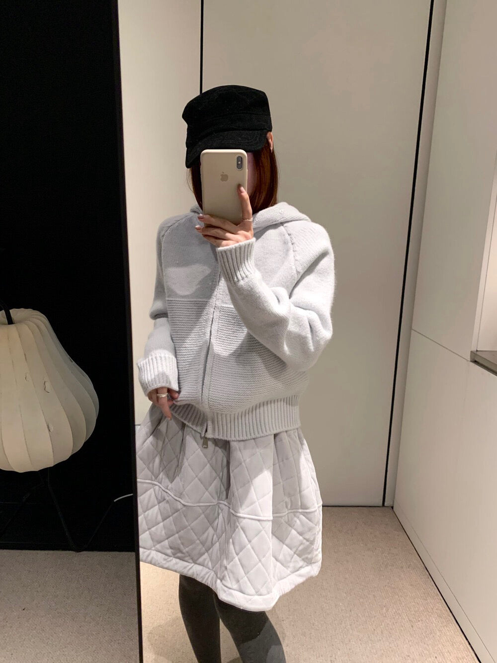 // 拼織紋可拆卸毛毛邊連帽CD