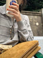 // cashmere+fine wool polo鈕扣間條NT