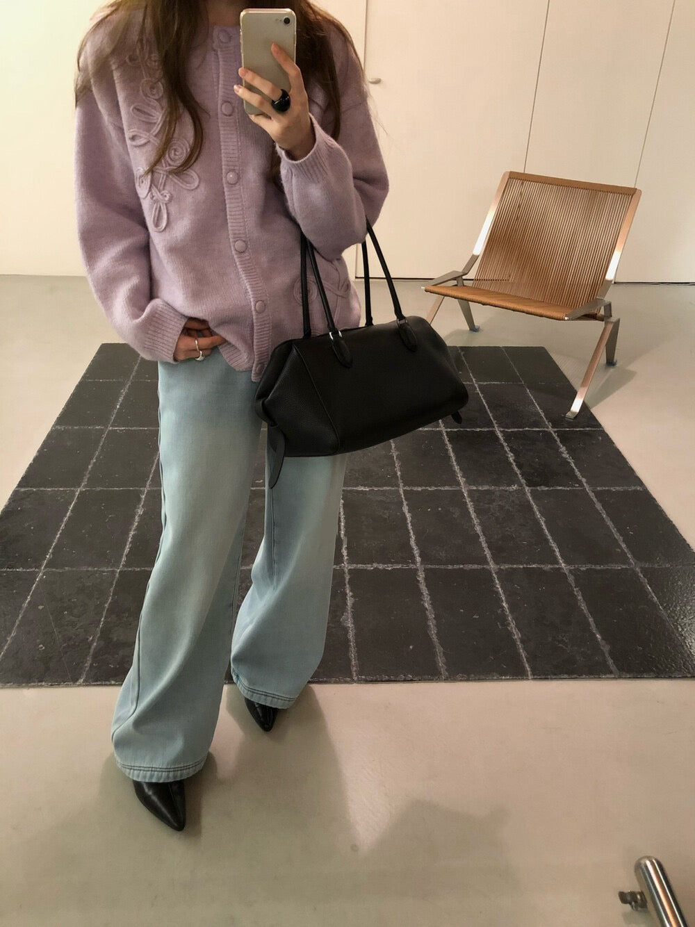 // 口袋位小details加絨全長牛仔褲