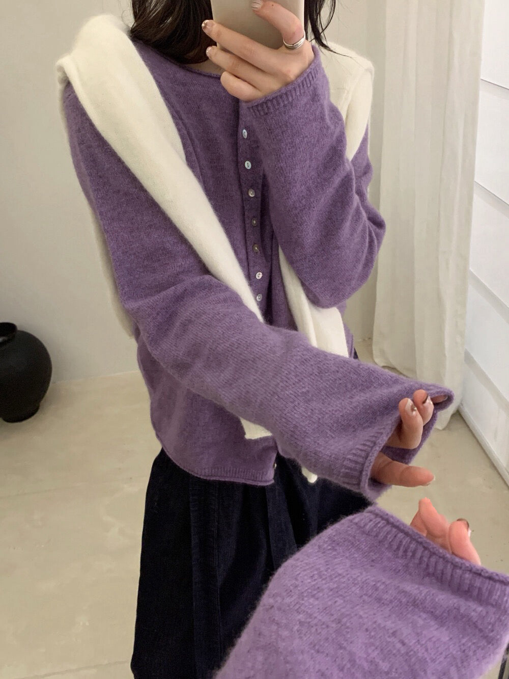 // 40%wool卷卷邊7色排扣CD