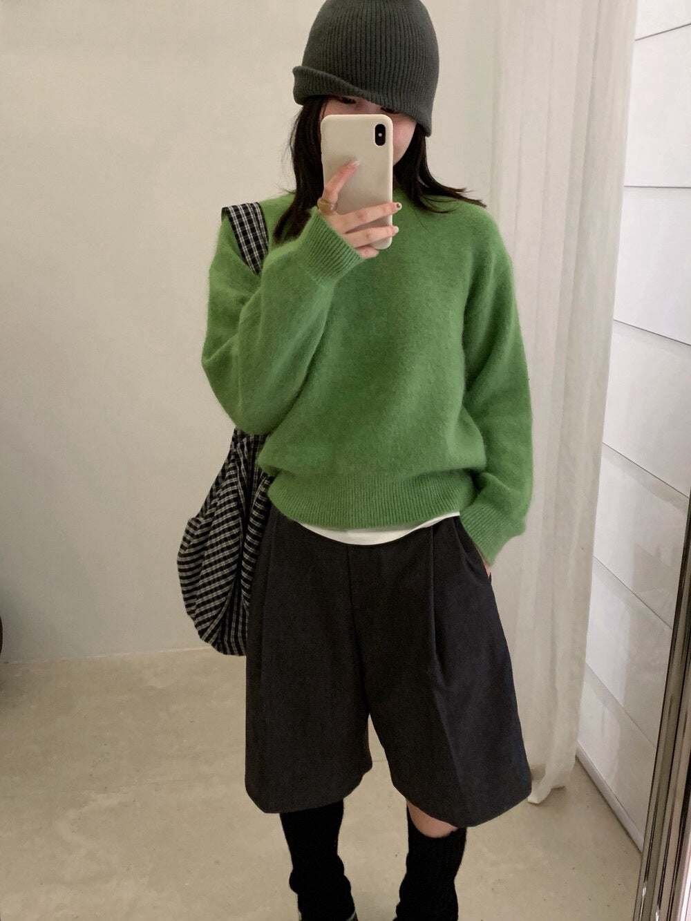 // 軟糯超美色系混兔毛圓領毛衣