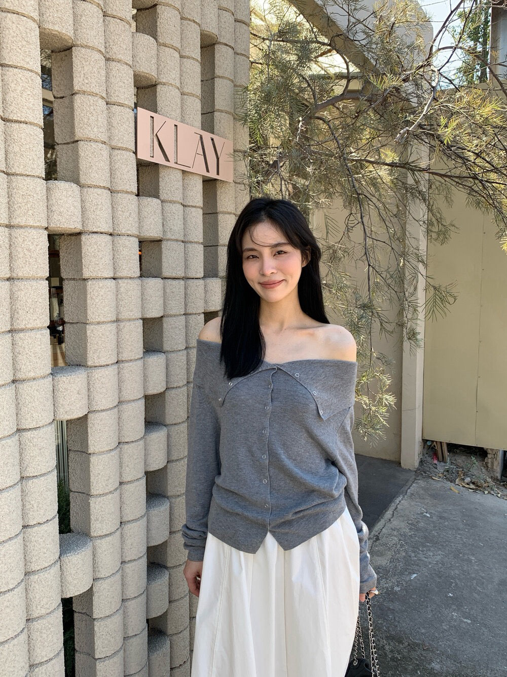 🗝️ 小性感顯瘦排扣大翻領針織上衣