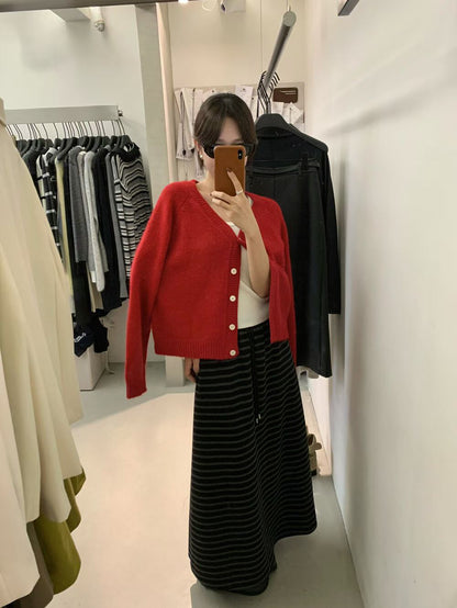 // 8%Wool慵懶感直坑紋邊CD