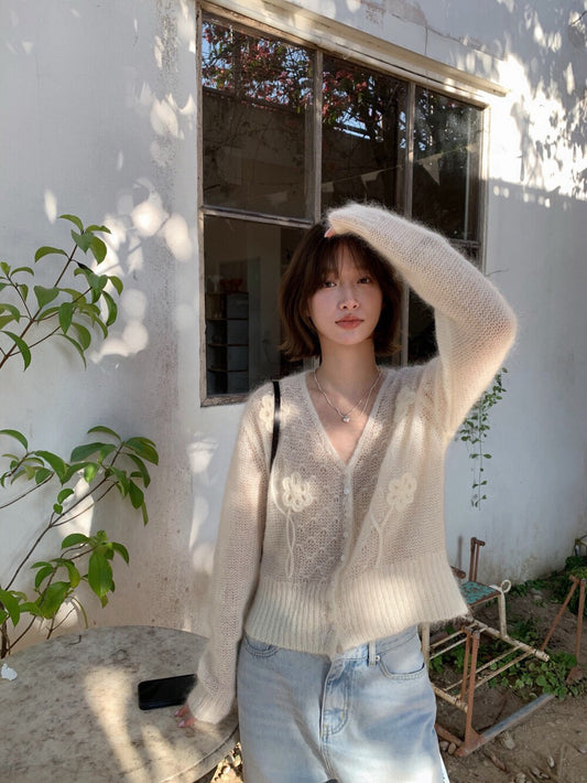 🧴 30%馬海毛立體鈎花針織CD