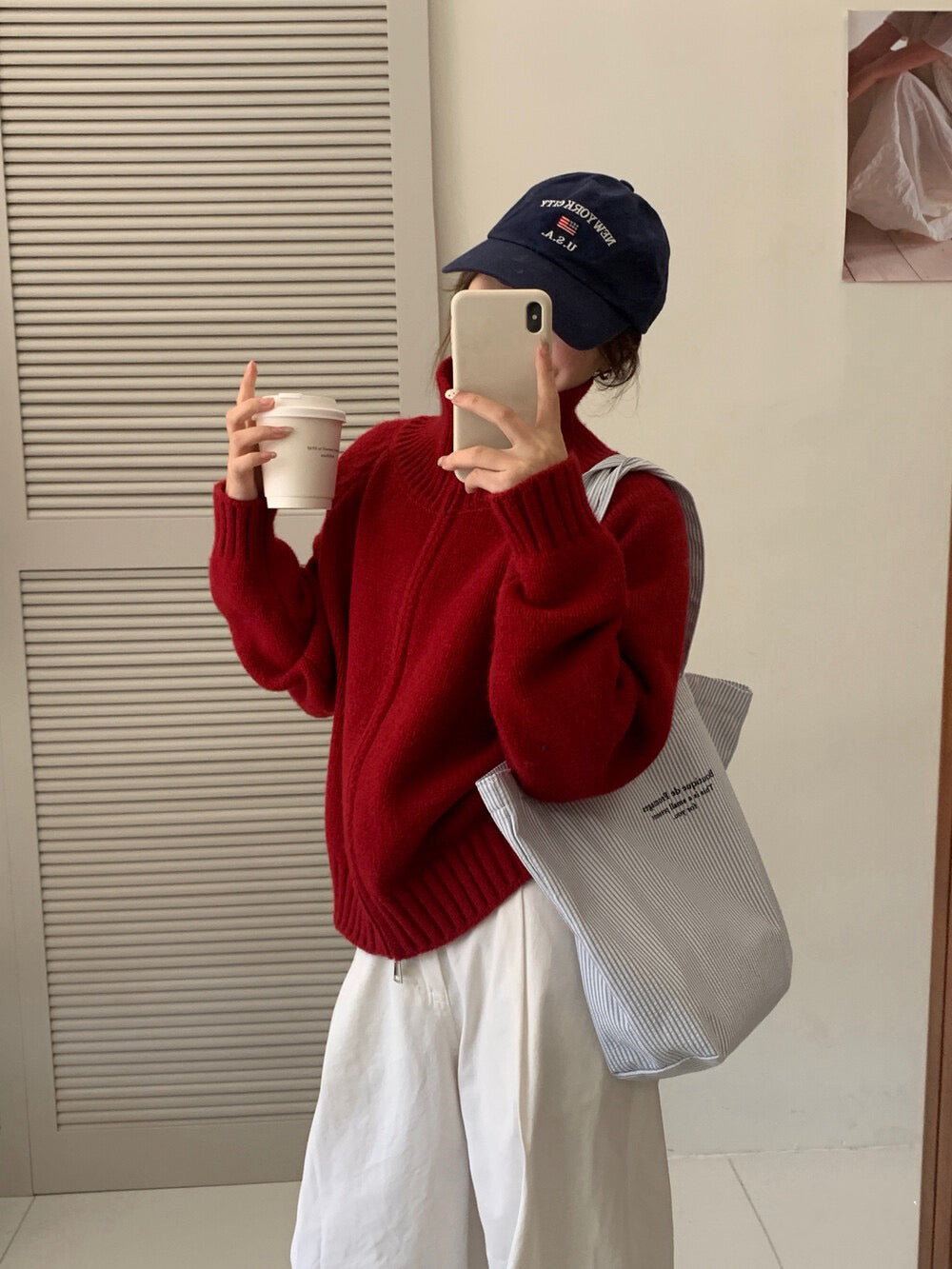 // 超韓直坑紋立領上下拉鍊CD