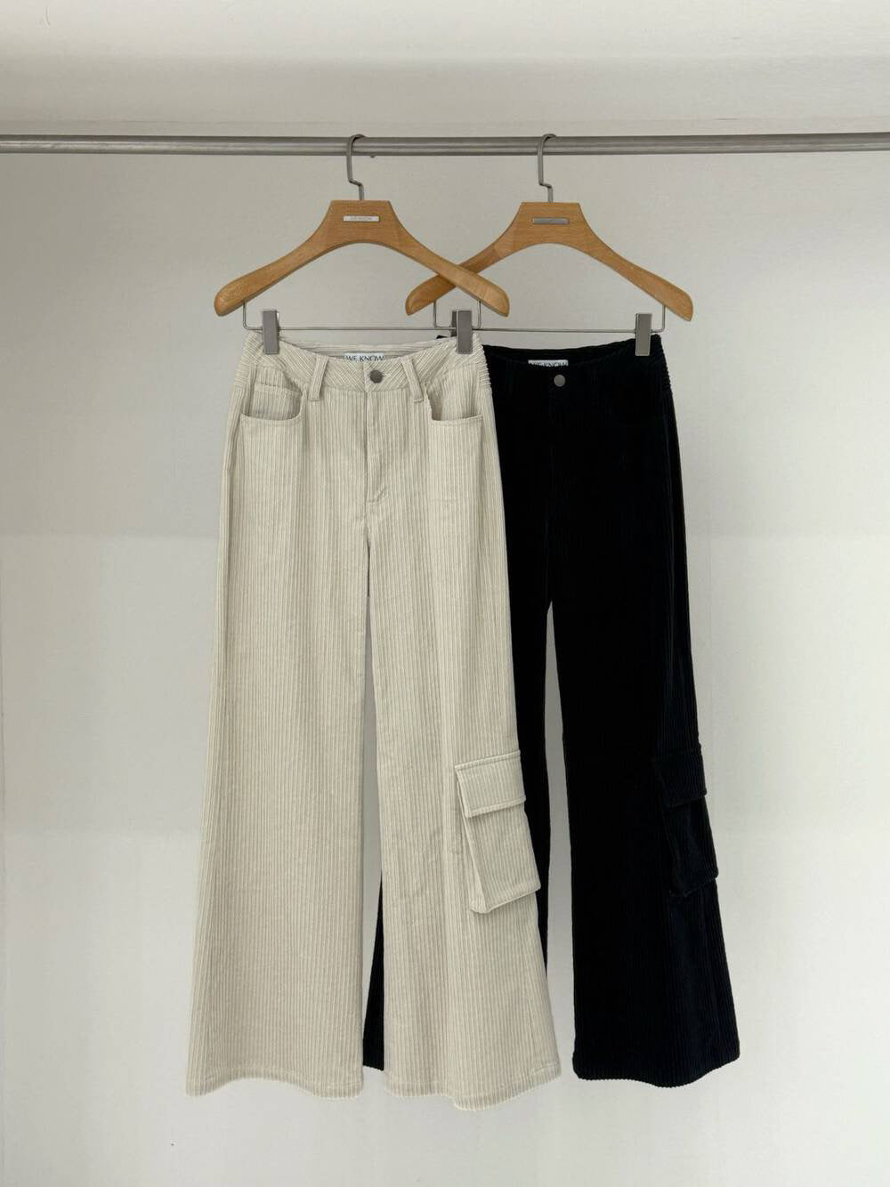 // 設計感口袋燈芯絨全長褲