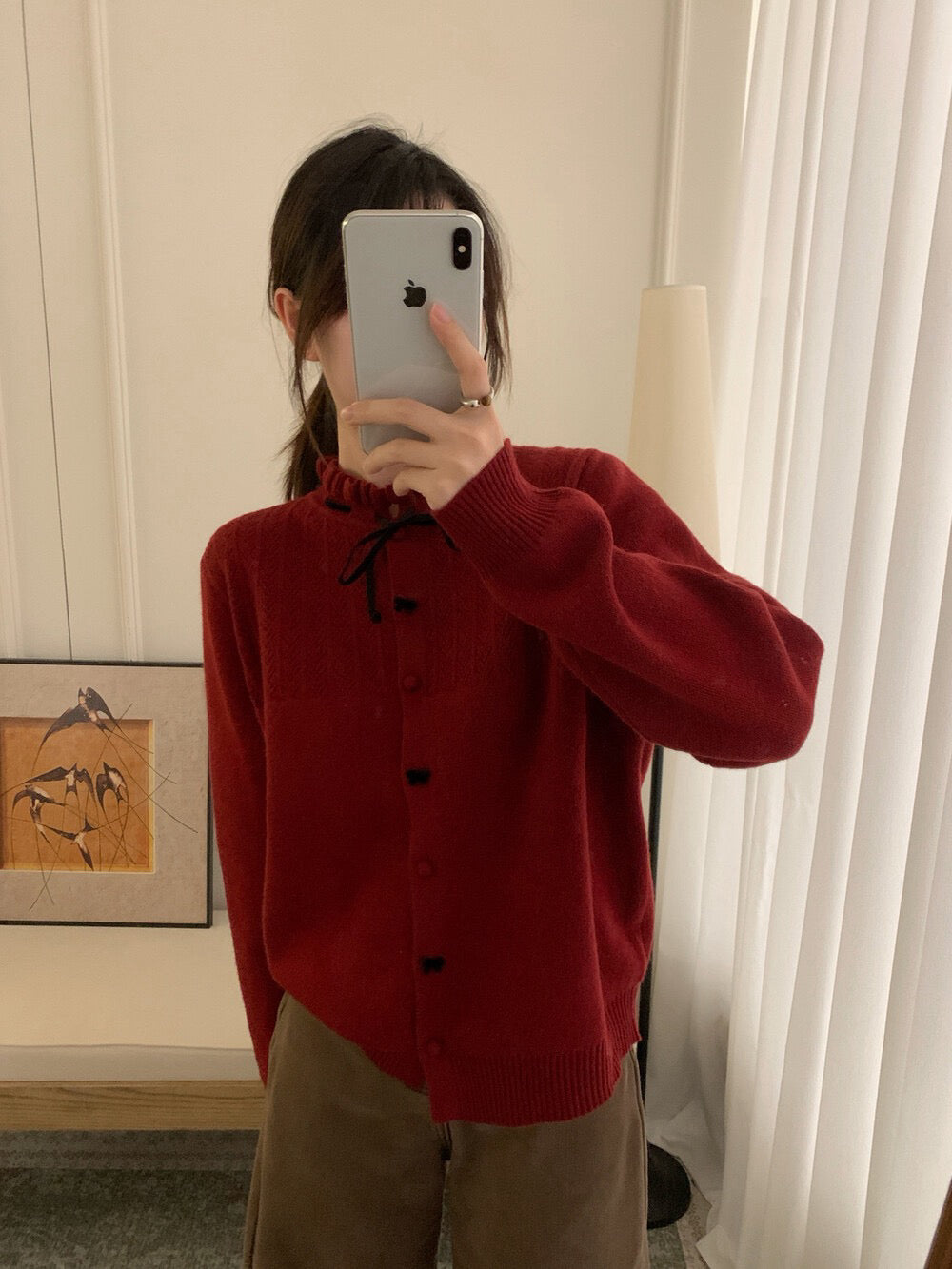 // 絲絨綁帶蝴蝶結鈕扣鈎花NT