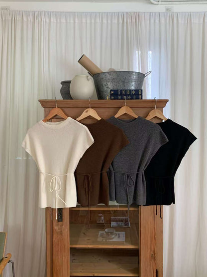 // premium fine wool連腰繩半領NT