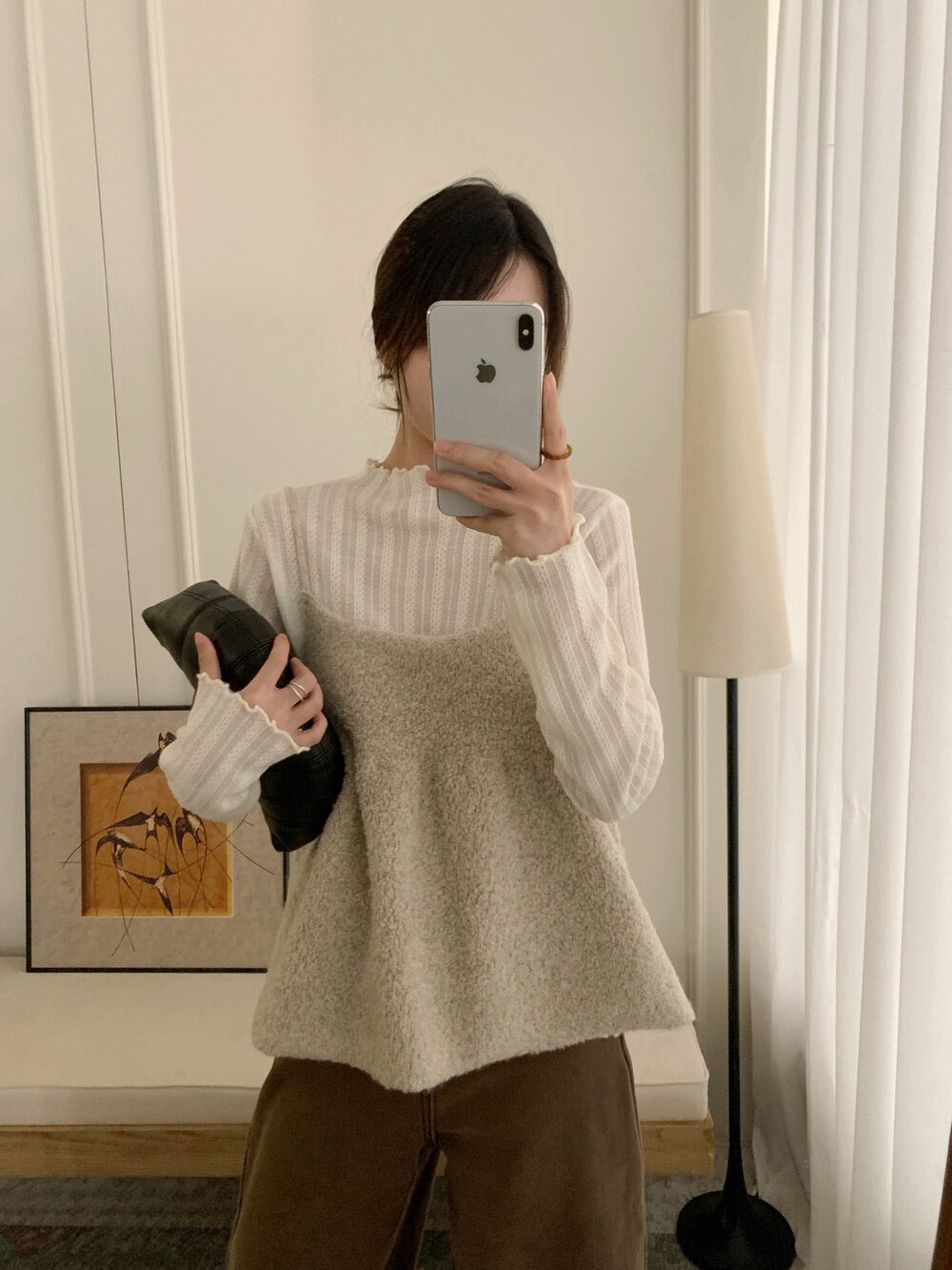 // 疊穿必入羊羔毛吊帶上衣