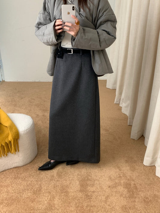 // 50%wool解鎖一切秋冬配搭的長款直筒裙