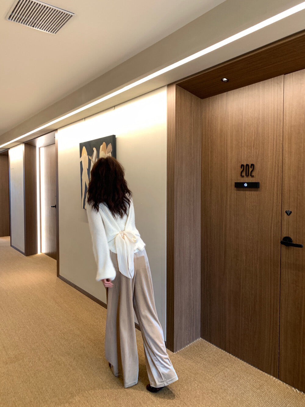 // 氣質絲絨休閒全長褲