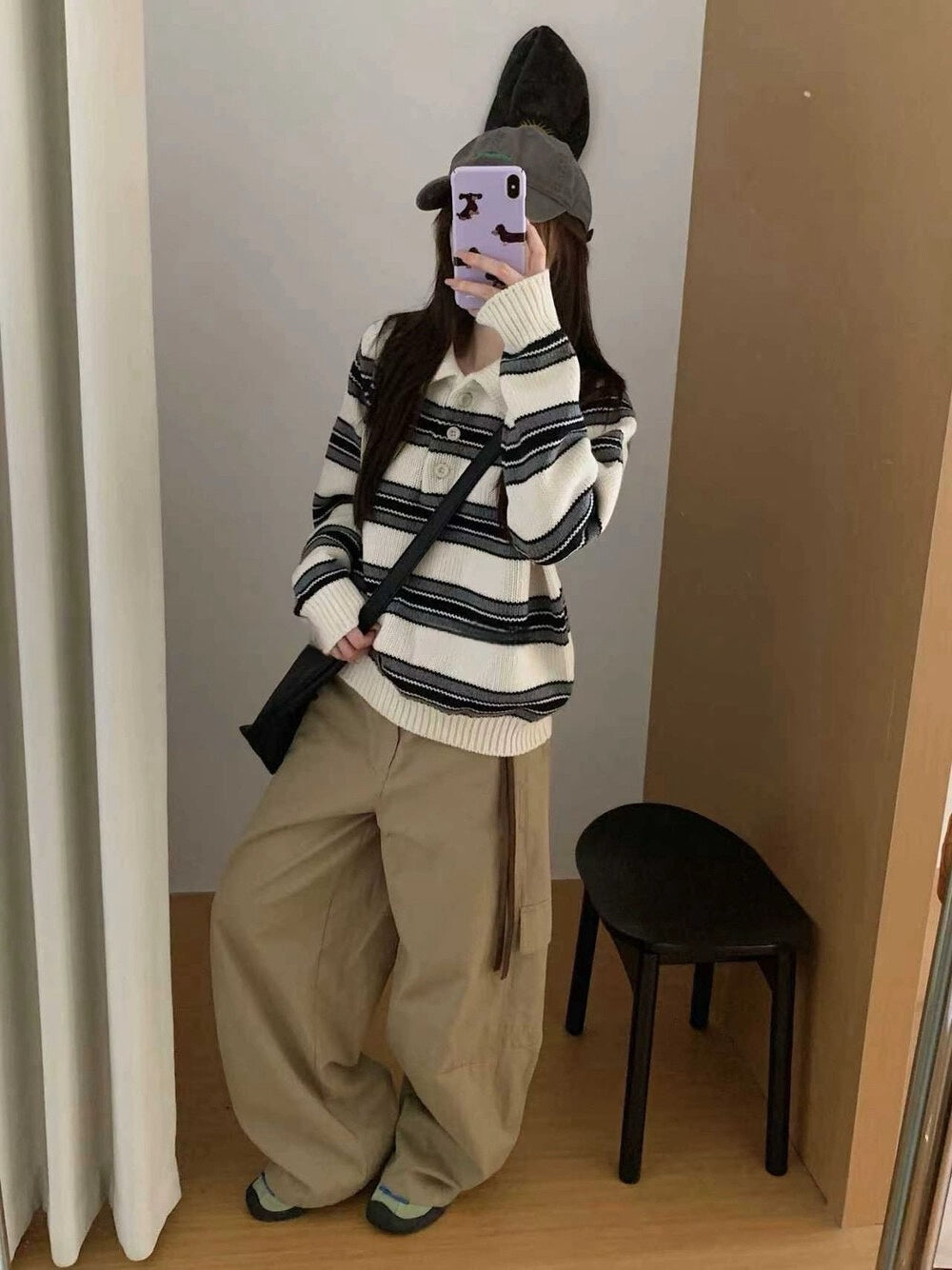 // 超美撞色鈕扣polo毛衣