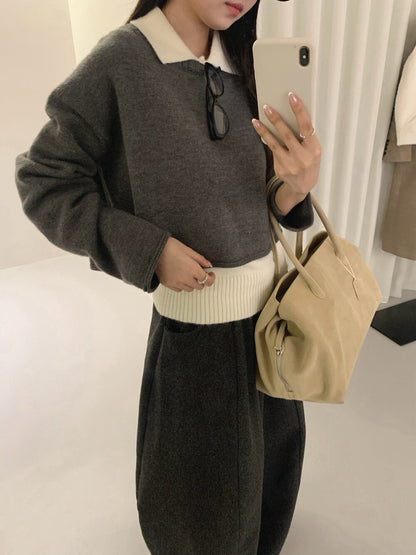 // 一套兩件性價比圓領短NT+polo翻領背心兩件套