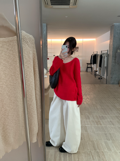 // 柔軟親膚馬海毛11色v領NT