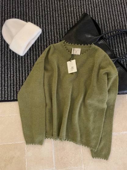 // 30%綿羊毛不規則鬚鬚邊毛衣