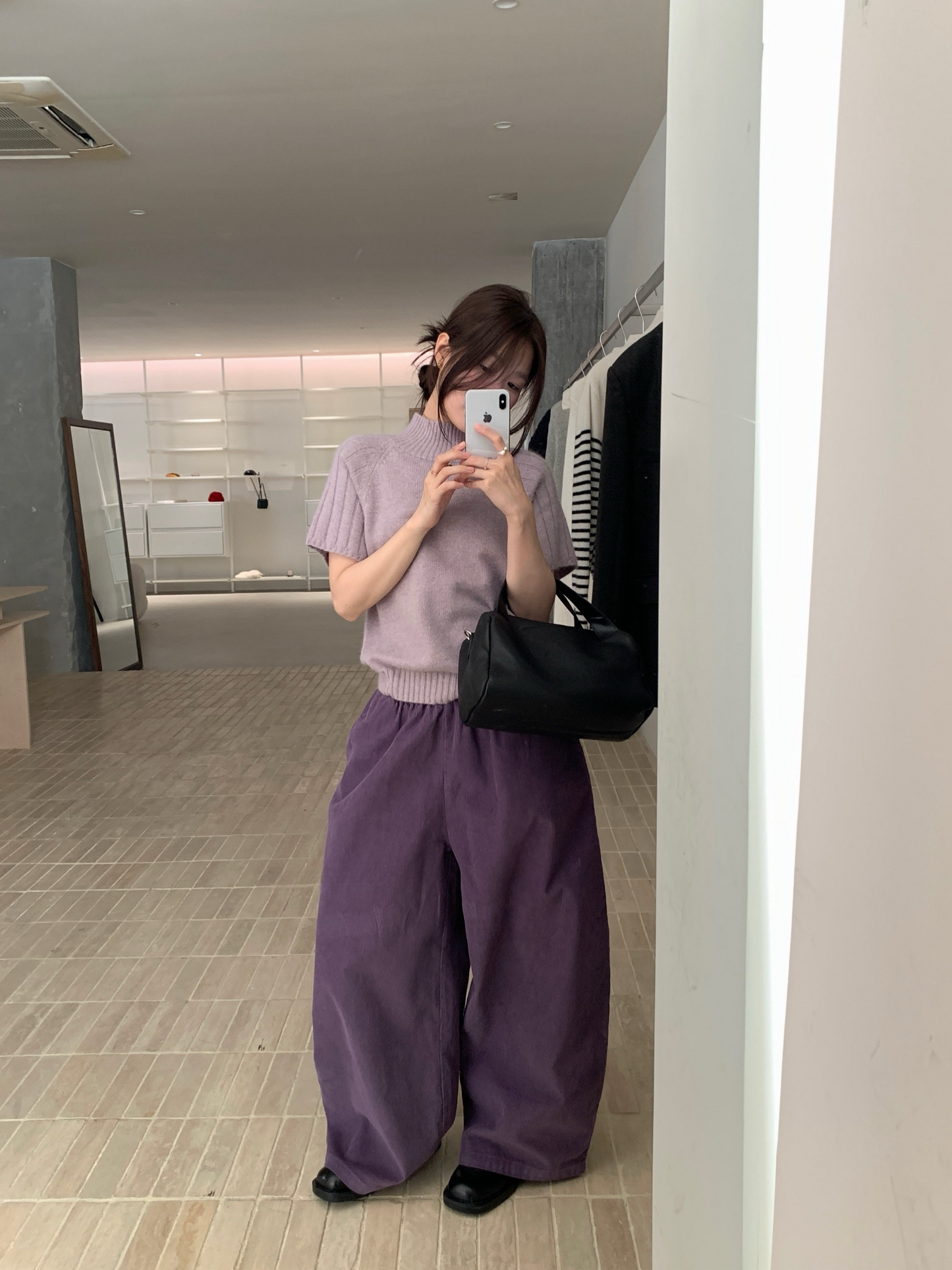 // 小復古感橡筋腰燈芯絨褲