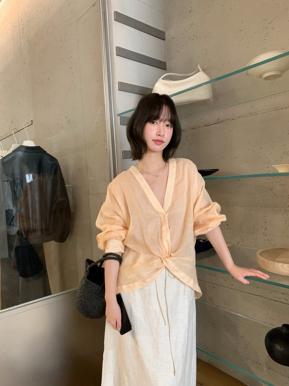 // 高質麻質扭結防曬BL