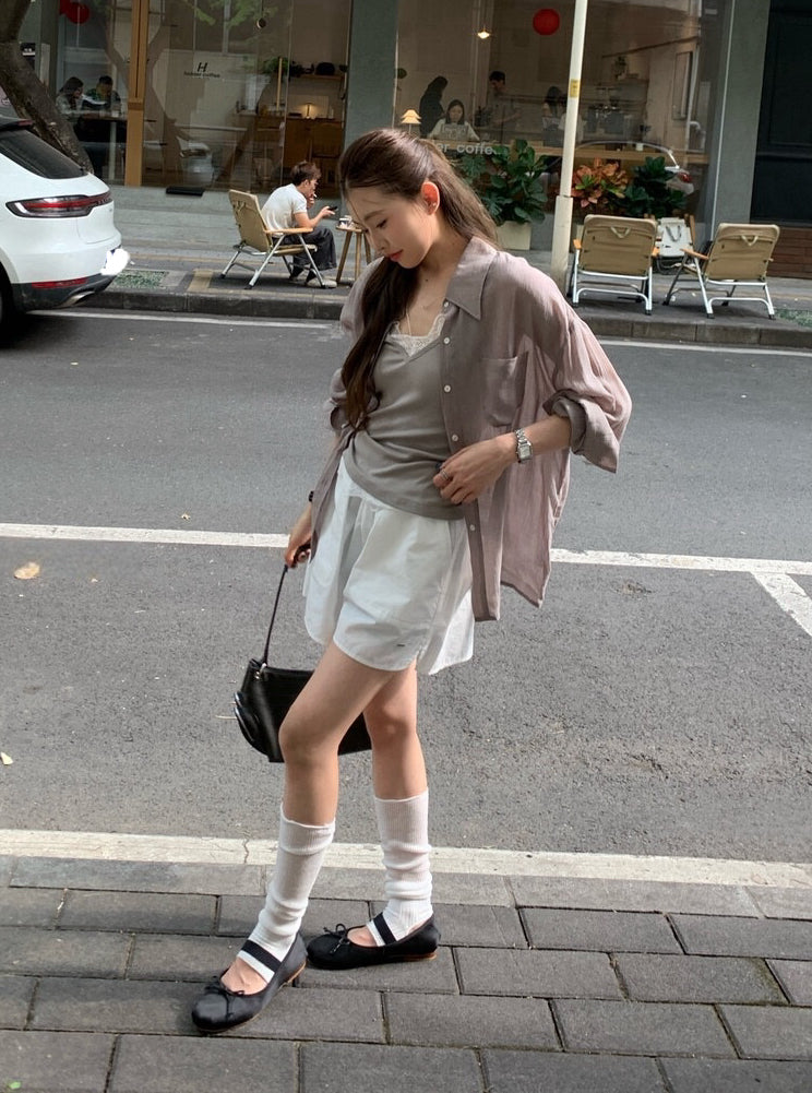 // 100%lyocell後扭結設計感SH
