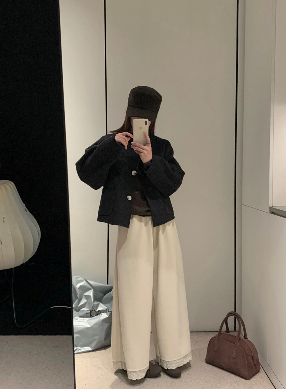 // 福利款！100%羊毛圓領簡約手工外套