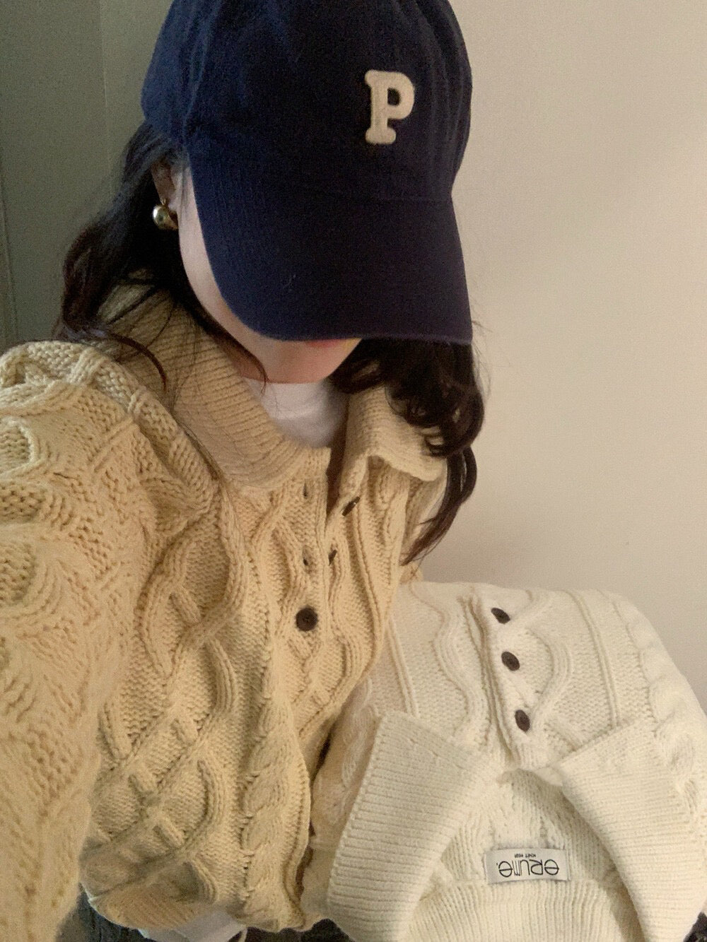 // 復古感重工麻花鈕扣翻領NT