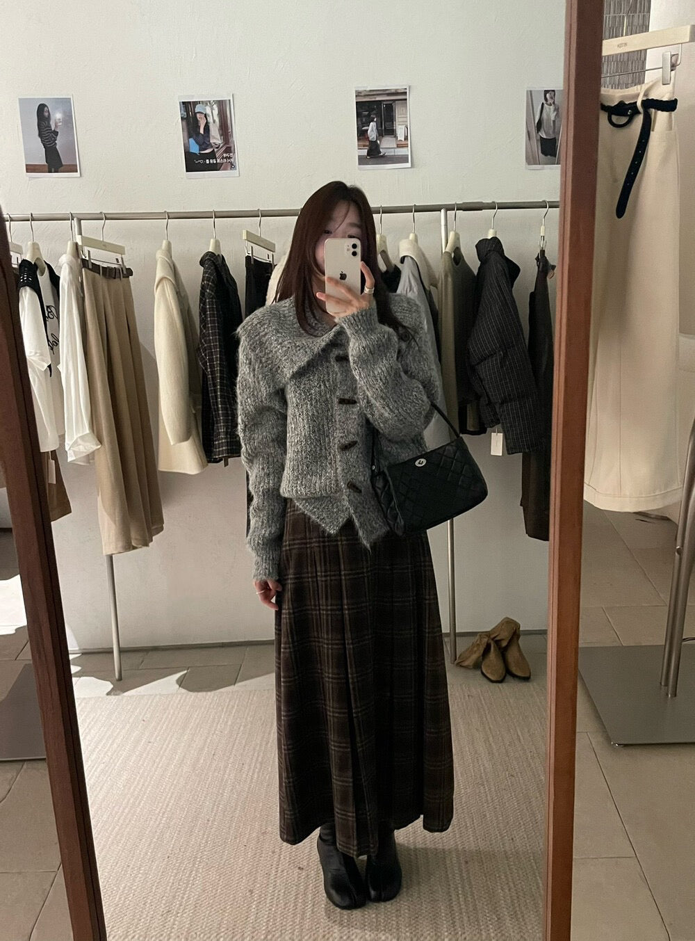 // 慵懶復古大翻領軟糯牛角鈕CD