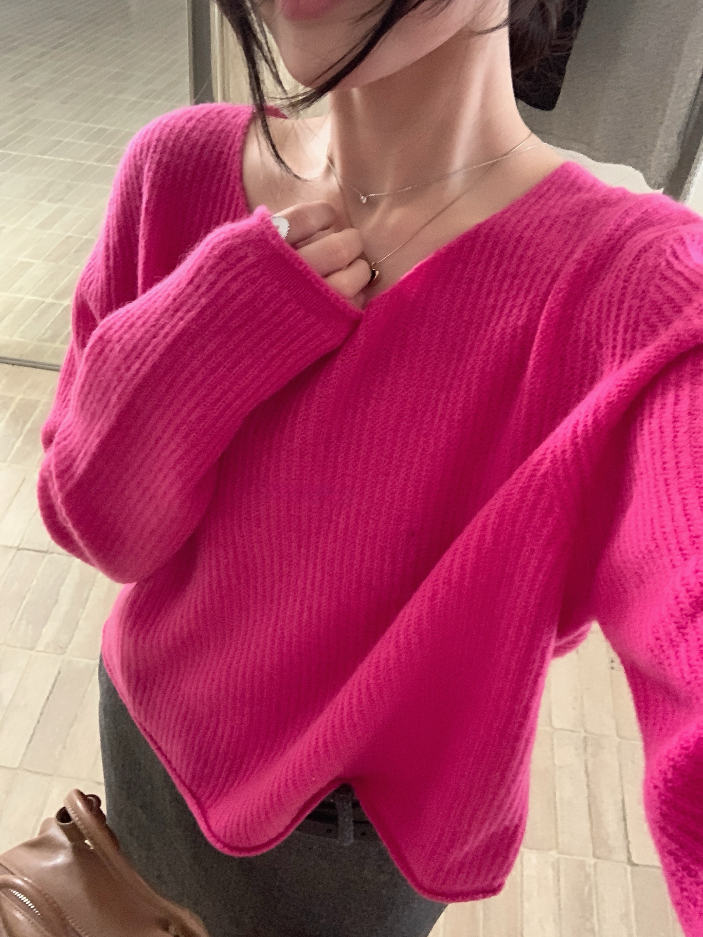 // 卷卷邊直坑紋14色短款NT