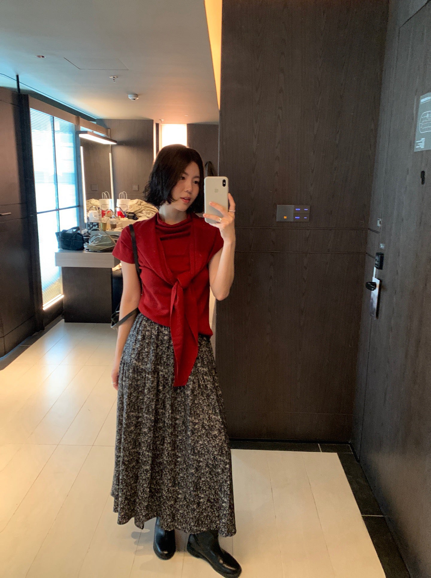 // 可分開慵懶半高領小短袖NT+披肩兩件套