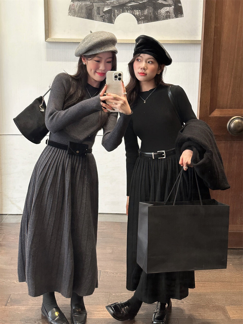 // 超顯瘦氣質百褶針織OPS