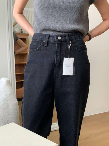 // premium black washing denim