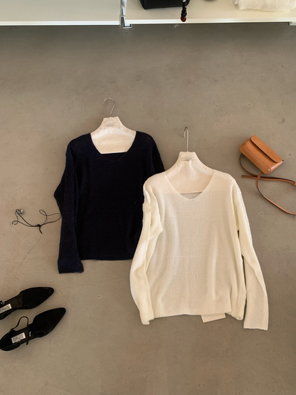 // 柔軟親膚馬海毛11色v領NT