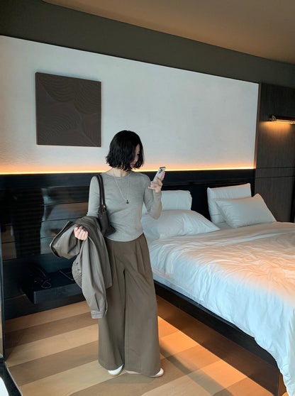 // 桑蠶絲+絲光羊毛親膚顯瘦薄針織￼