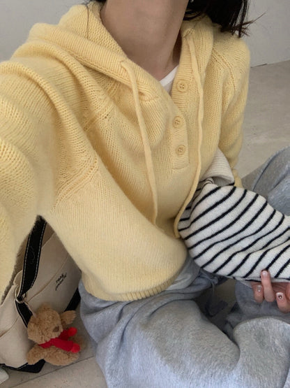 // 100%wool半鈕扣連帽NT