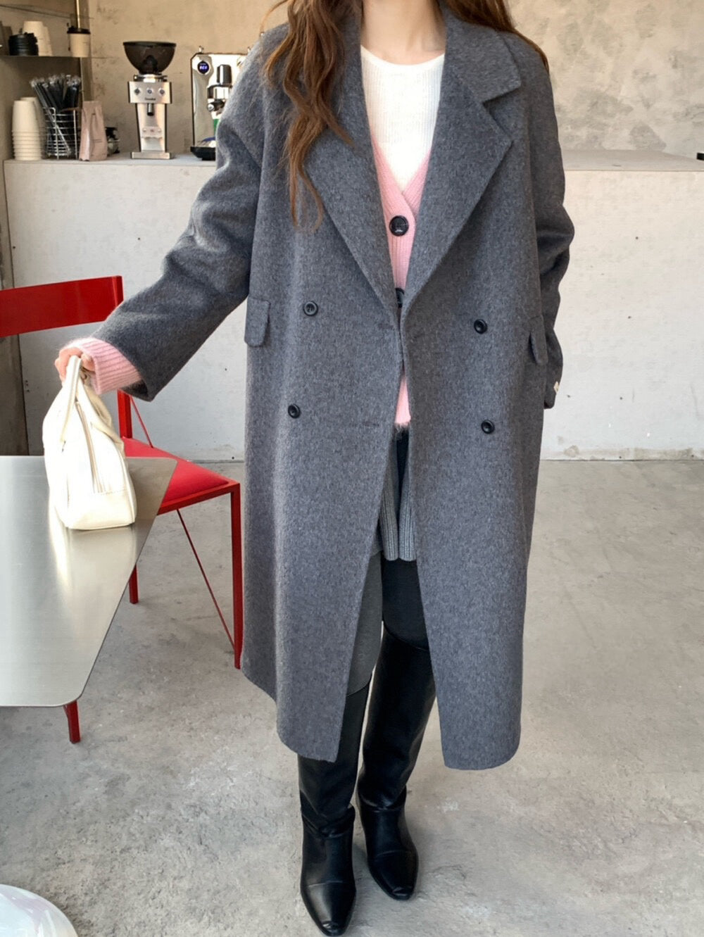 // 10%駱駝絨+90%羊毛超高質法式雙排扣手工外套